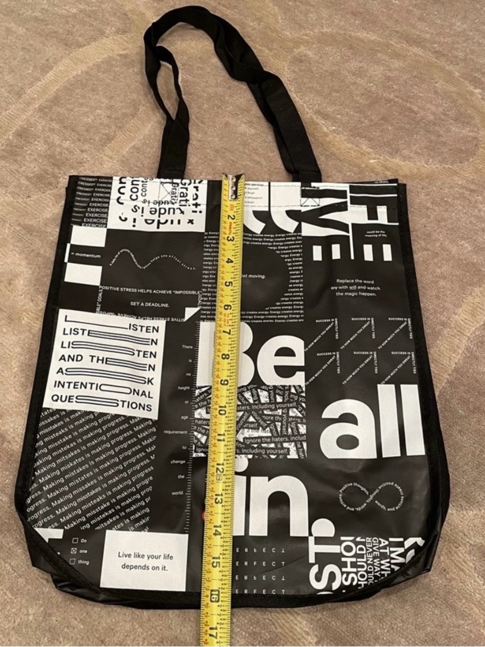 lululemon athletica Black & White Graphic Shoulder Bag